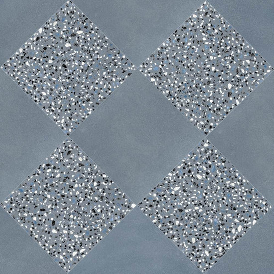 Terrazzo 2.0 24"x24" Checkerboard Minimal Blue & Classic Blue Porcelain Matte Tile