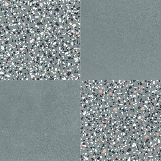 Terrazzo 2.0 24"x24" Checkerboard Minimal Green & Classic Green Porcelain Matte Tile