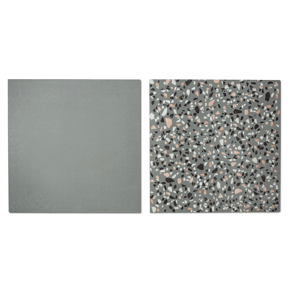 Terrazzo 2.0 24"x24" Checkerboard Minimal Green & Classic Green Porcelain Matte Tile