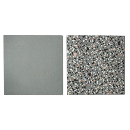 Terrazzo 2.0 24"x24" Checkerboard Minimal Green & Classic Green Porcelain Matte Tile