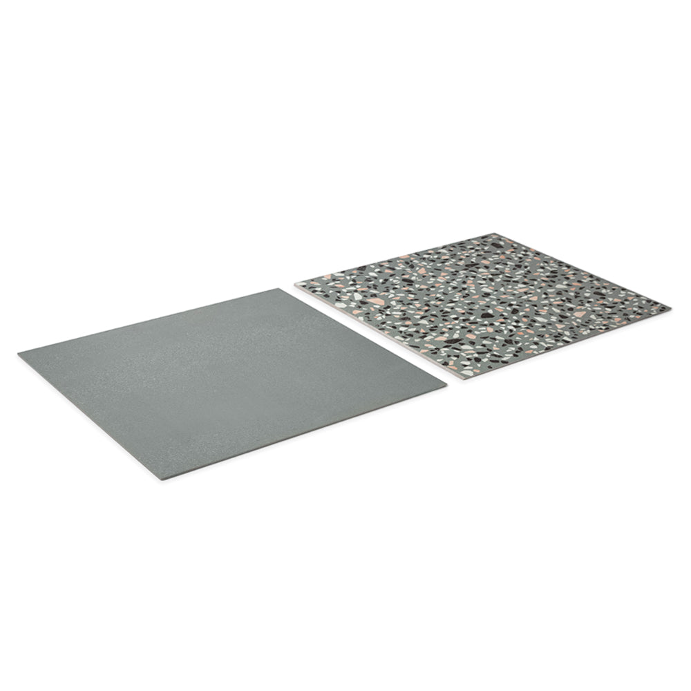 Terrazzo 2.0 24"x24" Checkerboard Minimal Green & Classic Green Porcelain Matte Tile