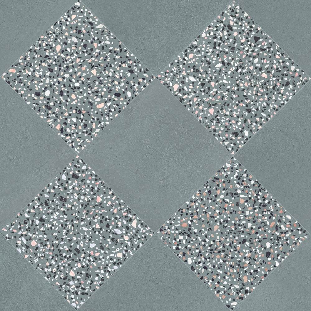 Terrazzo 2.0 24"x24" Checkerboard Minimal Green & Classic Green Porcelain Matte Tile