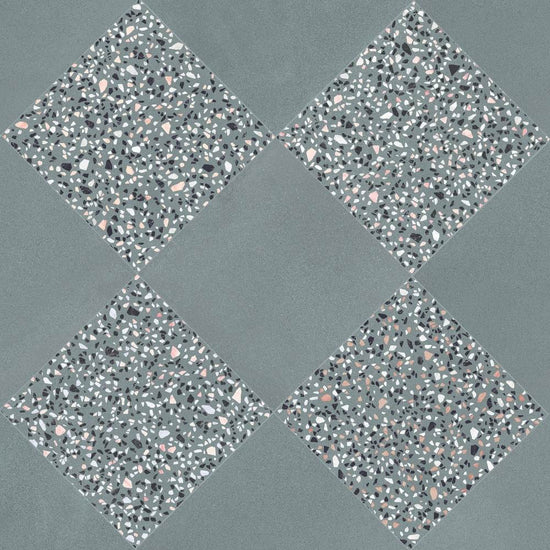 Terrazzo 2.0 24"x24" Checkerboard Minimal Green & Classic Green Porcelain Matte Tile