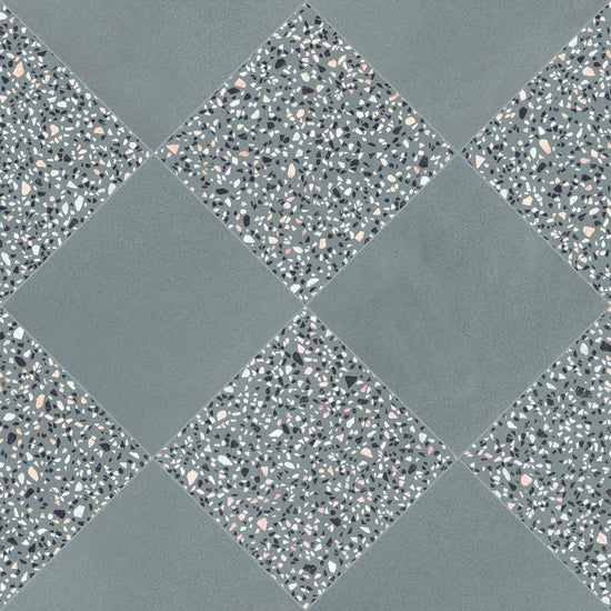 Terrazzo 2.0 24"x24" Checkerboard Minimal Green & Classic Green Porcelain Matte Tile