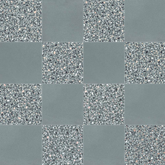 Terrazzo 2.0 24"x24" Checkerboard Minimal Green & Classic Green Porcelain Matte Tile