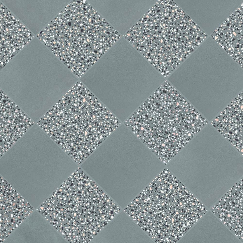Terrazzo 2.0 24"x24" Checkerboard Minimal Green & Classic Green Porcelain Matte Tile