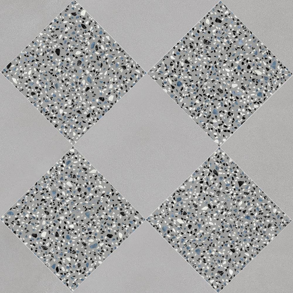 Terrazzo 2.0 24"x24" Checkerboard Minimal Grey & Classic Grey Porcelain Matte Tile