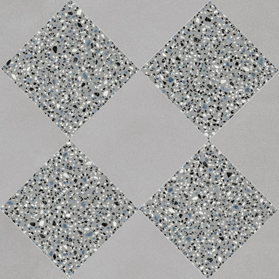 Terrazzo 2.0 24"x24" Checkerboard Minimal Grey & Classic Grey Porcelain Matte Tile