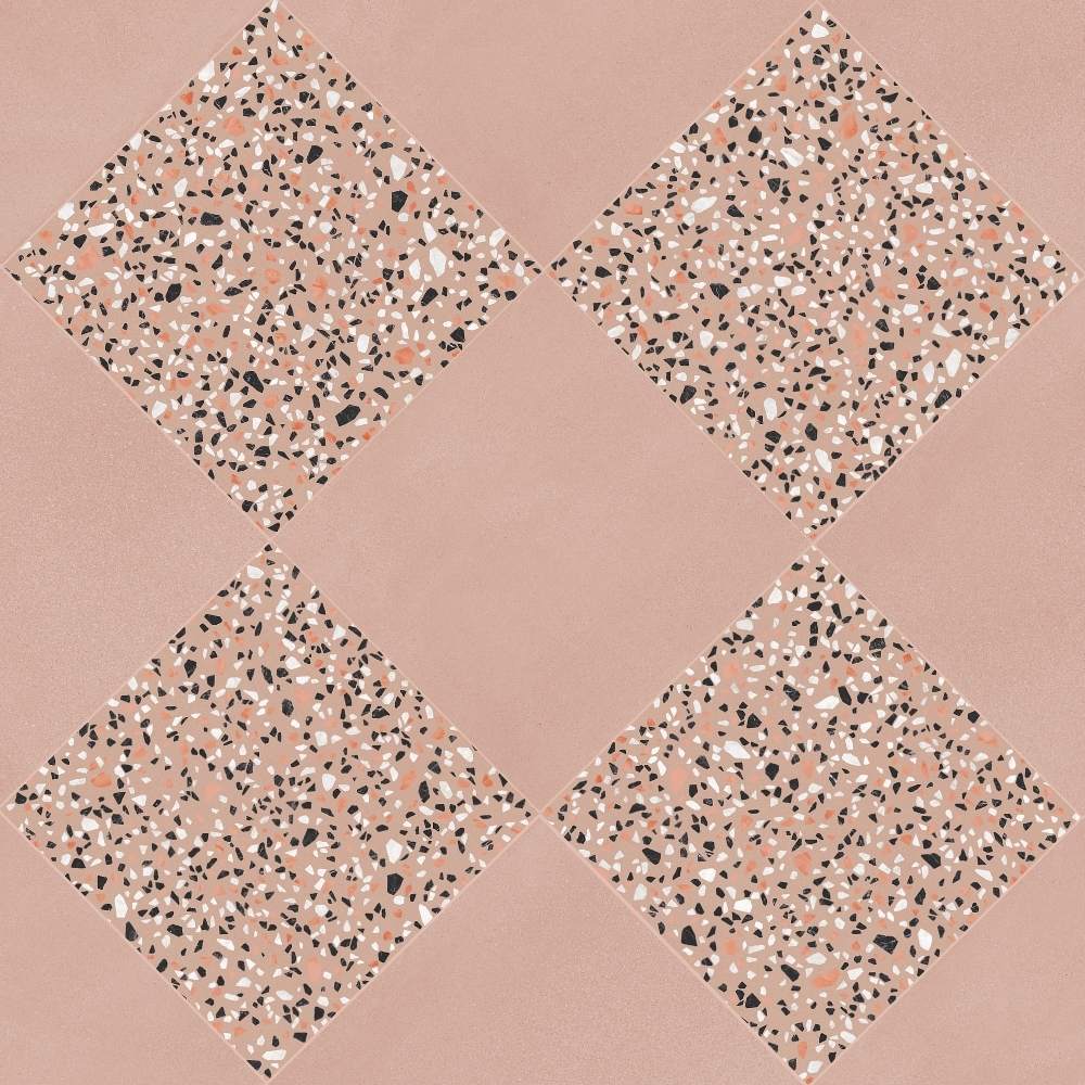 Terrazzo 2.0 24"x24" Checkerboard Minimal Pink & Classic Pink Porcelain Matte Tile