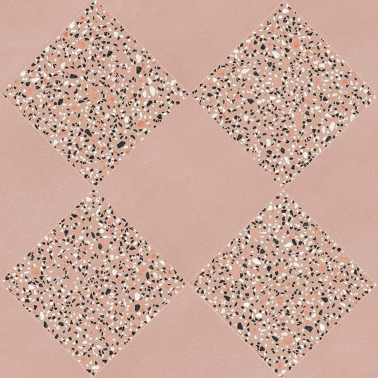 Terrazzo 2.0 24"x24" Checkerboard Minimal Pink & Classic Pink Porcelain Matte Tile