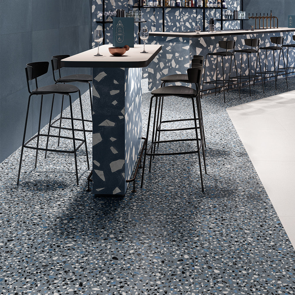 Terrazzo 2.0 24" x 24" Classic Blue Porcelain Matte Tile