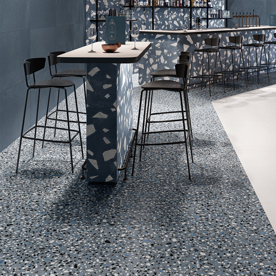 Terrazzo 2.0 24" x 24" Classic Blue Porcelain Matte Tile