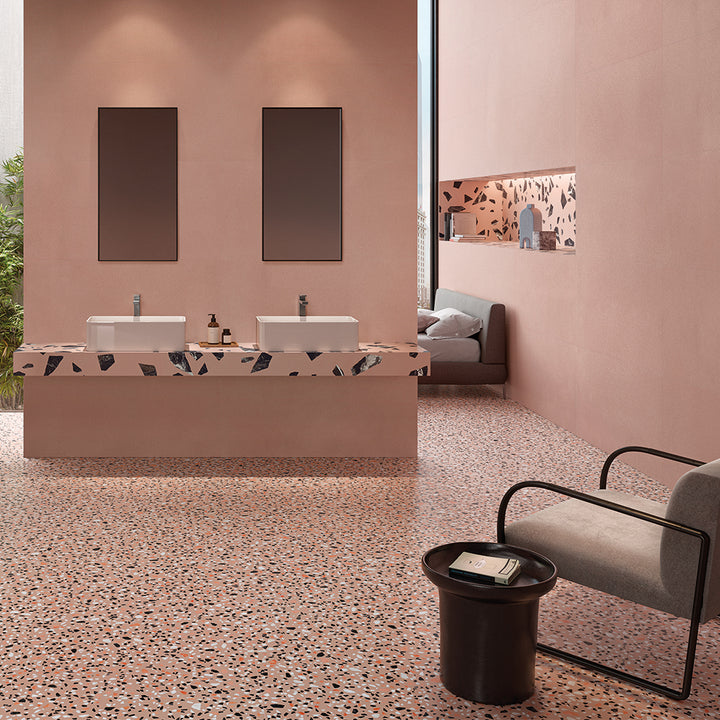 Terrazzo 2.0 24"x24" Classic Pink Porcelain Matte Tile