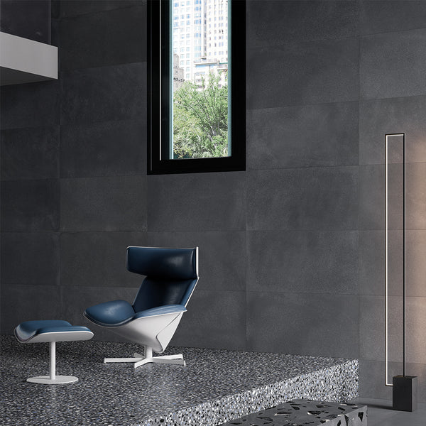 Terrazzo 2.0 24"x24" Minimal Dk Grey Porcelain Matte Tile