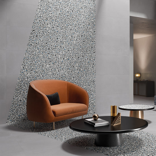 Terrazzo 2.0 24"x24" Minimal Grey Porcelain Matte Tile