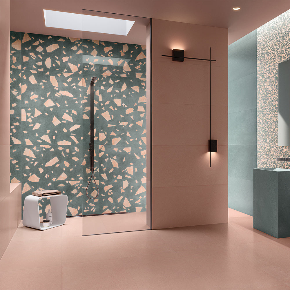 Terrazzo 2.0 24"x24" Minimal Pink Porcelain Matte Tile