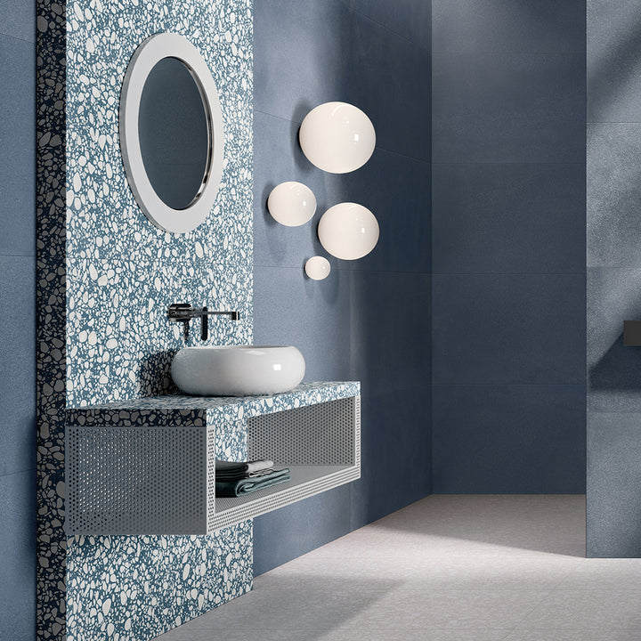 Terrazzo 2.0 24"x24" Pop Blue Porcelain Matte Tile