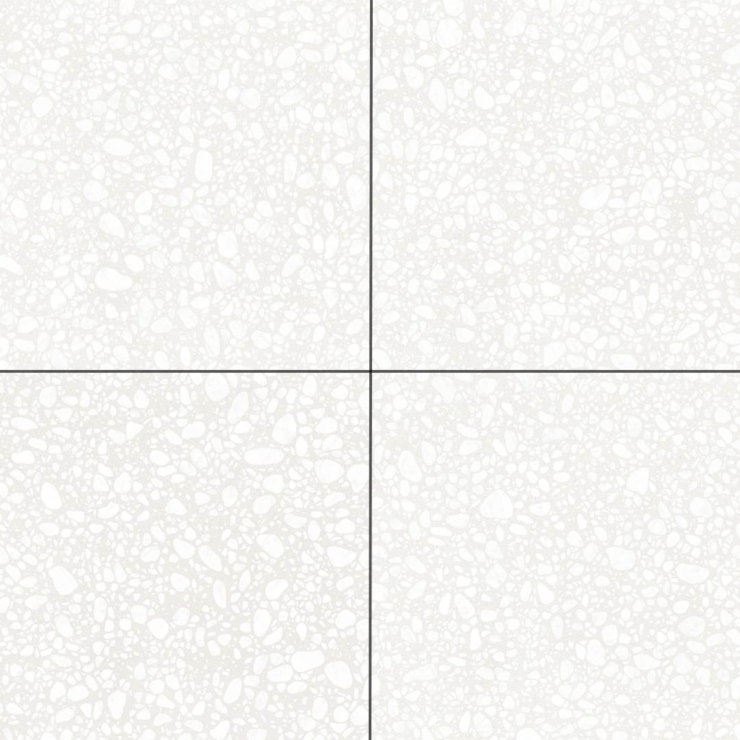 Terrazzo 2.0 24"x24" Pop White Porcelain Matte Tile