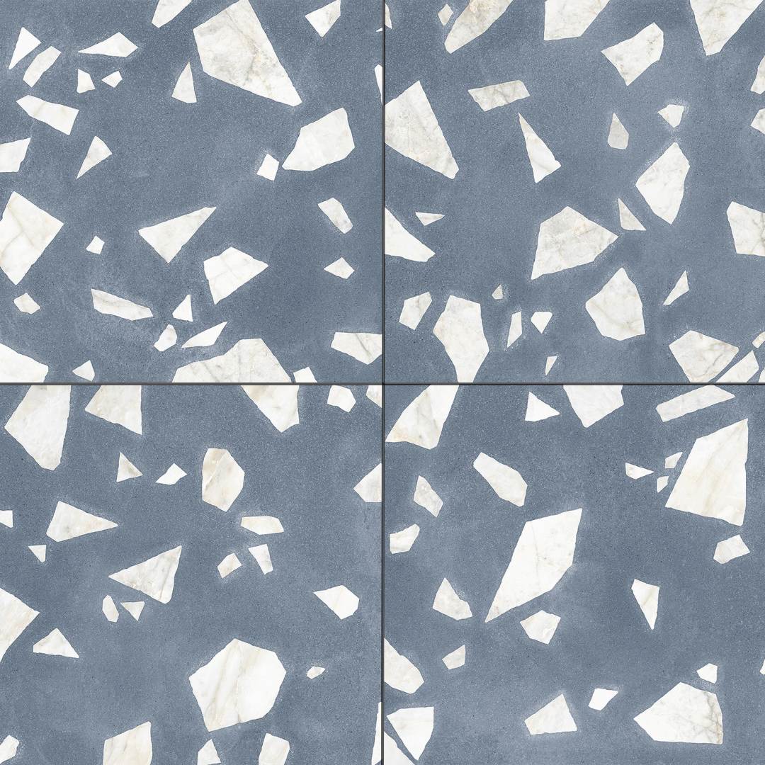 Terrazzo 2.0 24"x24" Rock Blue Porcelain Matte Tile