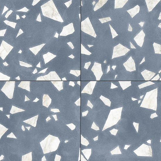 Terrazzo 2.0 24"x24" Rock Blue Porcelain Matte Tile