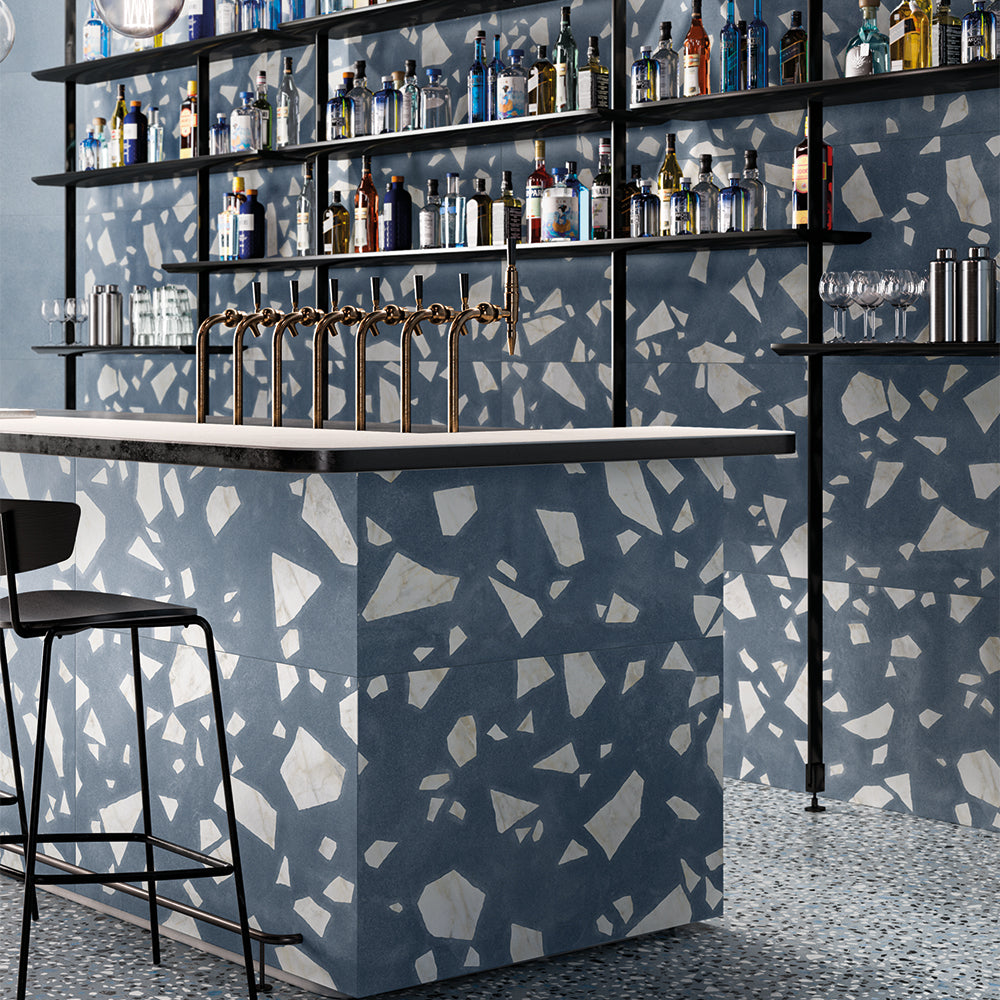 Terrazzo 2.0 24"x24" Rock Blue Porcelain Matte Tile