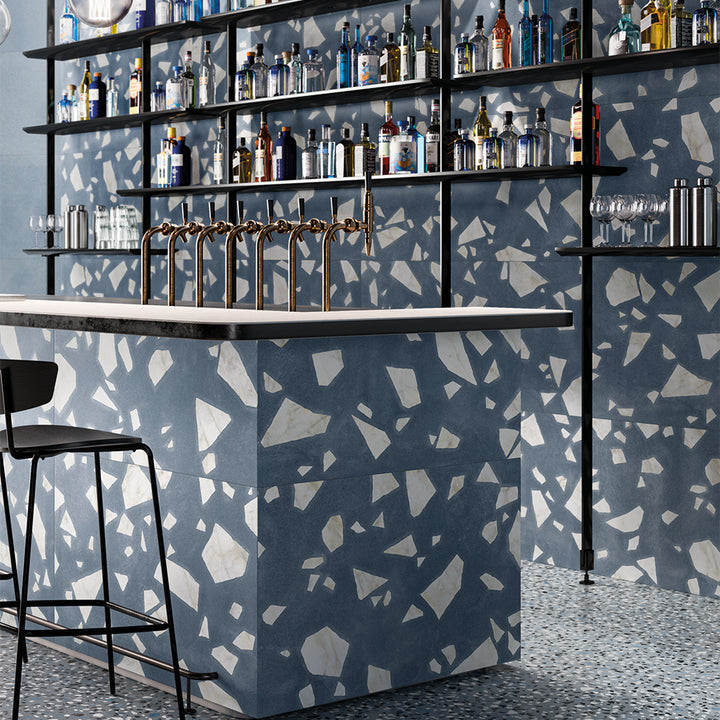 Terrazzo 2.0 24"x24" Rock Blue Porcelain Matte Tile