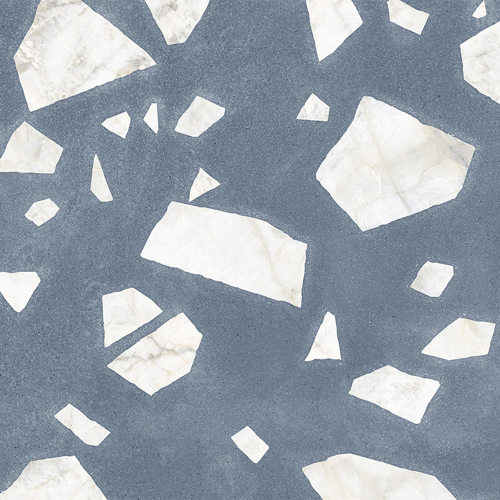 Terrazzo 2.0 24"x24" Rock Blue Porcelain Matte Tile