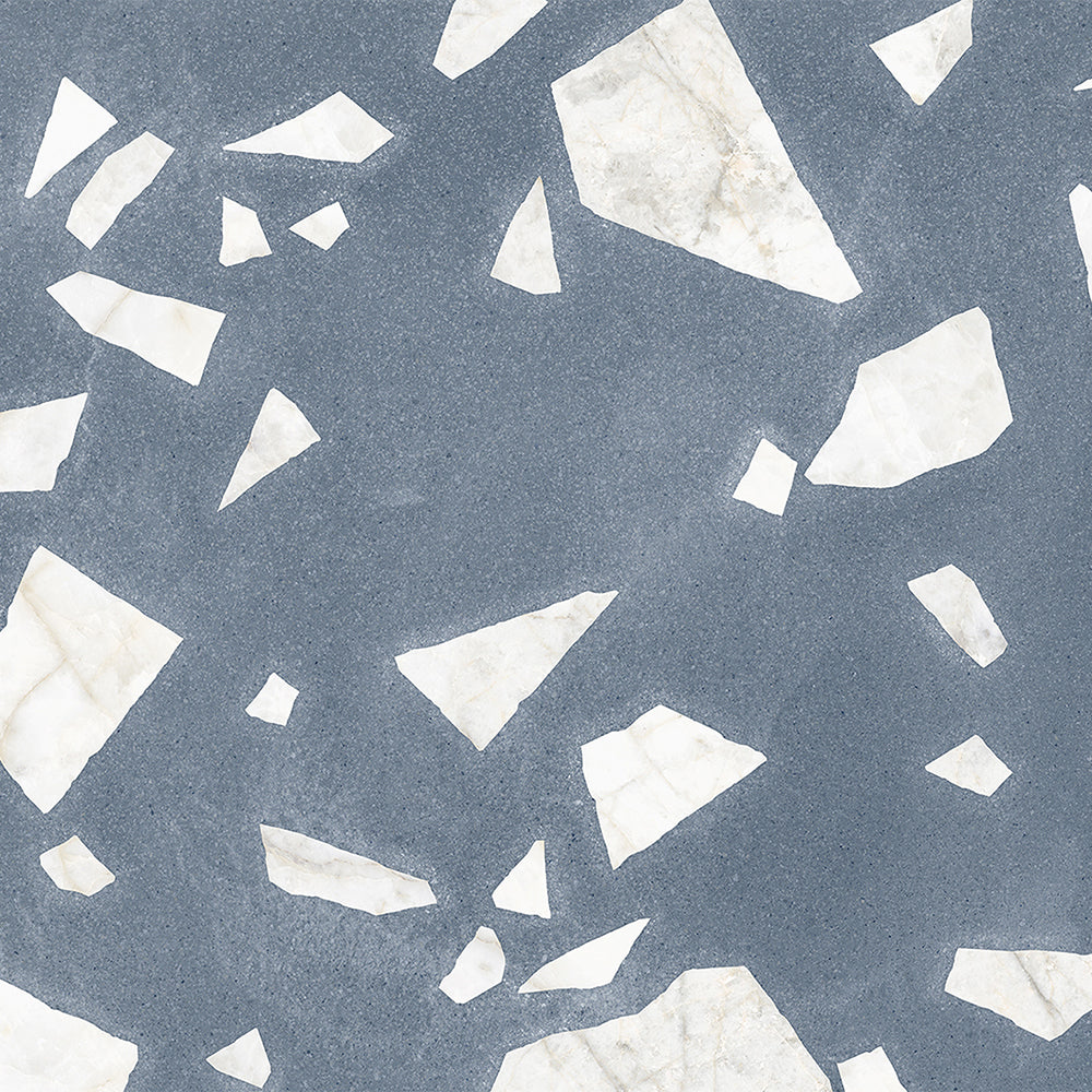 Terrazzo 2.0 24"x24" Rock Blue Porcelain Matte Tile
