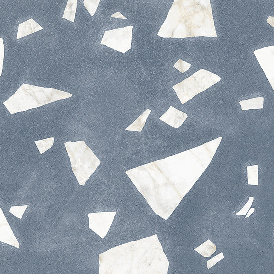 Terrazzo 2.0 24"x24" Rock Blue Porcelain Matte Tile