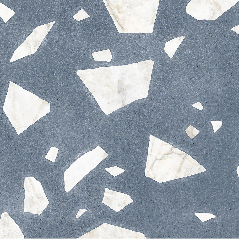Terrazzo 2.0 24"x24" Rock Blue Porcelain Matte Tile