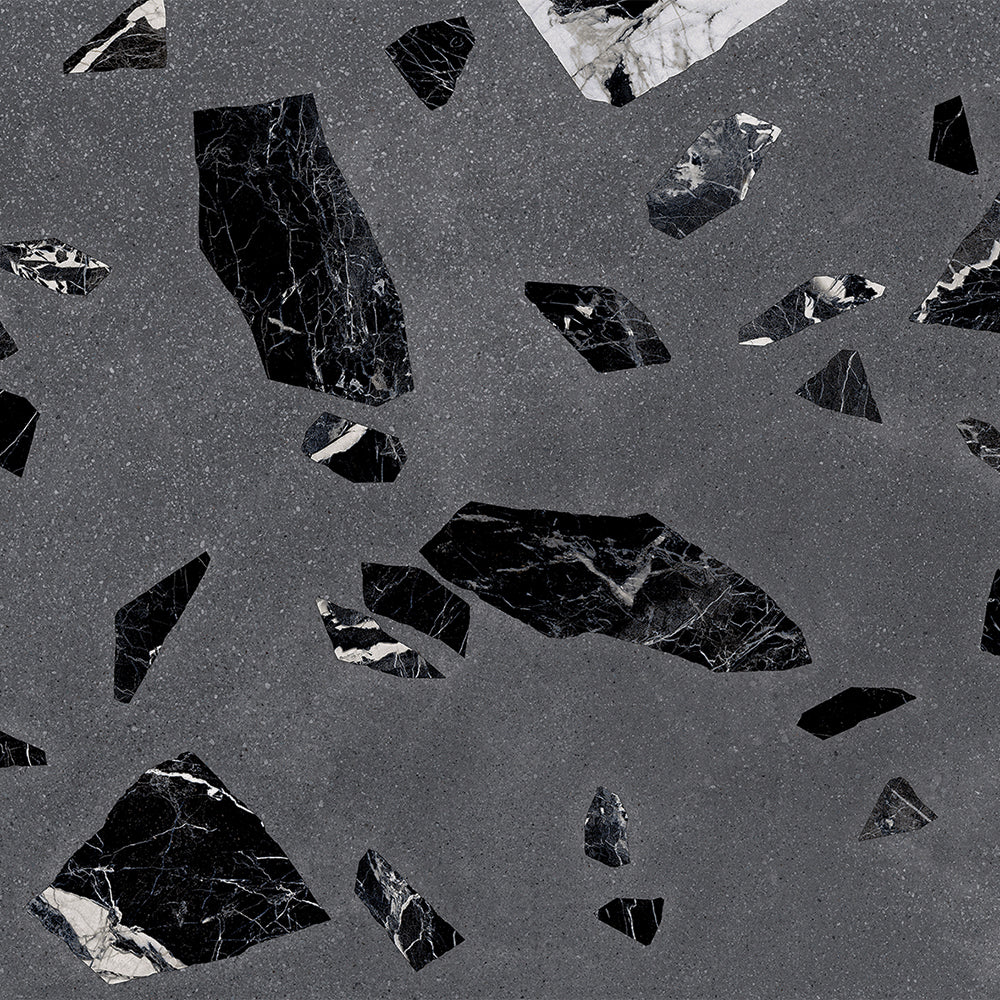 Terrazzo 2.0 24"x24" Rock Dk Grey Porcelain Matte Tile