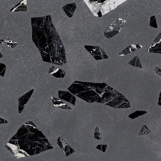 Terrazzo 2.0 24"x24" Rock Dk Grey Porcelain Matte Tile