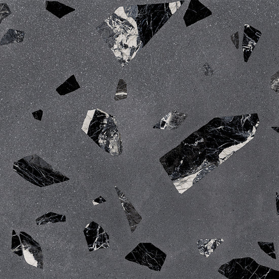 Terrazzo 2.0 24"x24" Rock Dk Grey Porcelain Matte Tile
