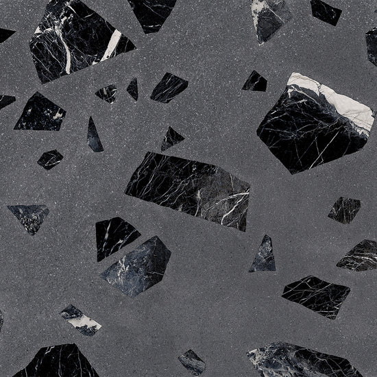 Terrazzo 2.0 24"x24" Rock Dk Grey Porcelain Matte Tile