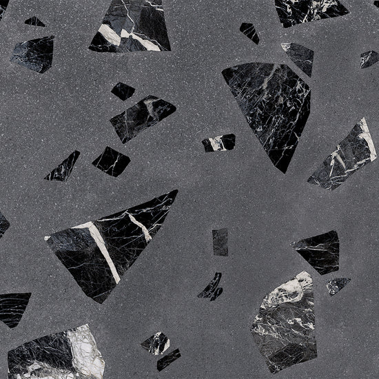 Terrazzo 2.0 24"x24" Rock Dk Grey Porcelain Matte Tile