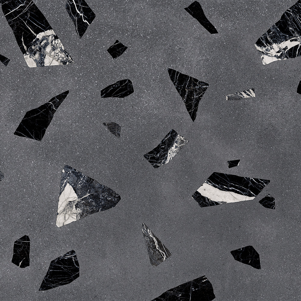 Terrazzo 2.0 24"x24" Rock Dk Grey Porcelain Matte Tile