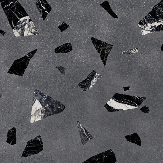 Terrazzo 2.0 24"x24" Rock Dk Grey Porcelain Matte Tile