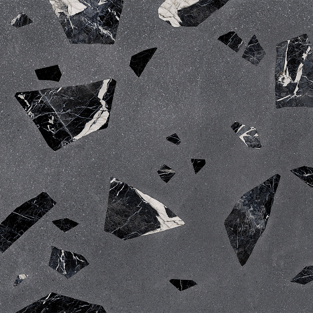 Terrazzo 2.0 24"x24" Rock Dk Grey Porcelain Matte Tile