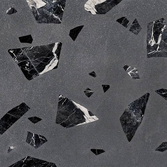 Terrazzo 2.0 24"x24" Rock Dk Grey Porcelain Matte Tile