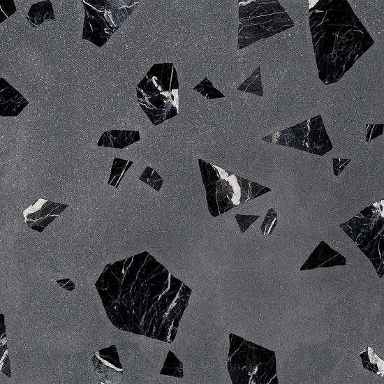 Terrazzo 2.0 24"x24" Rock Dk Grey Porcelain Matte Tile