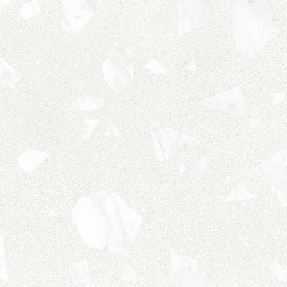 Terrazzo 2.0 24"x24" Rock White Porcelain Matte Tile