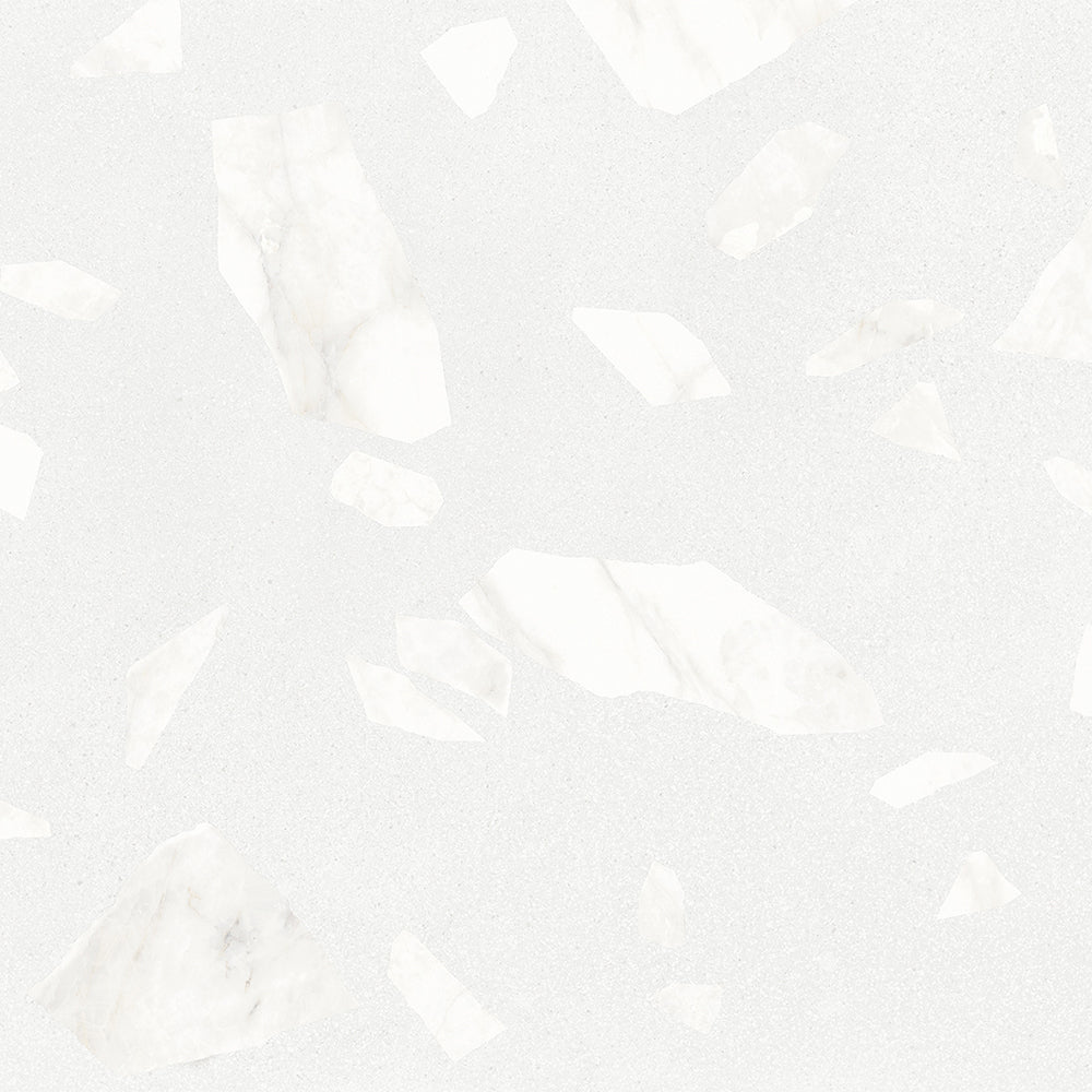 Terrazzo 2.0 24"x24" Rock White Porcelain Matte Tile