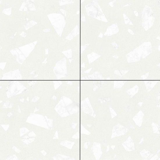 Terrazzo 2.0 24"x24" Rock White Porcelain Matte Tile