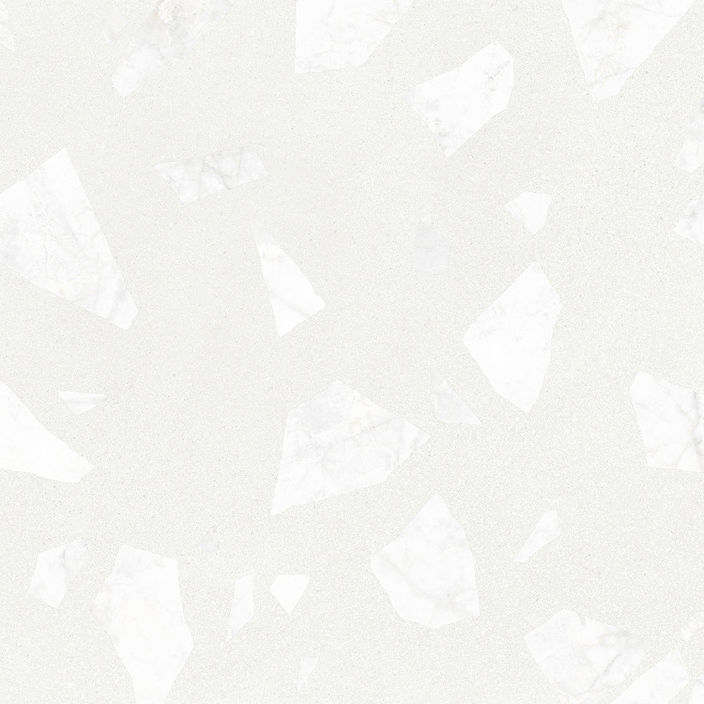 Terrazzo 2.0 24"x24" Rock White Porcelain Matte Tile