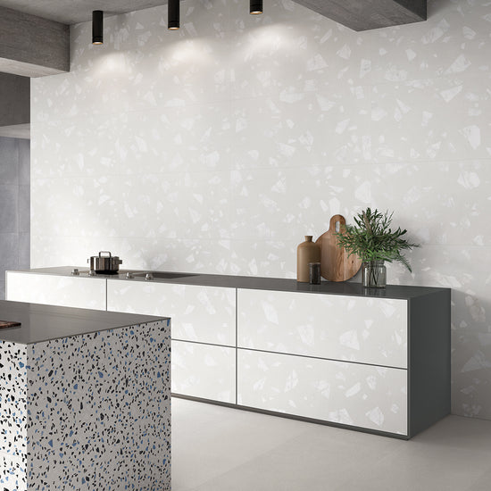 Terrazzo 2.0 24"x24" Rock White Porcelain Matte Tile