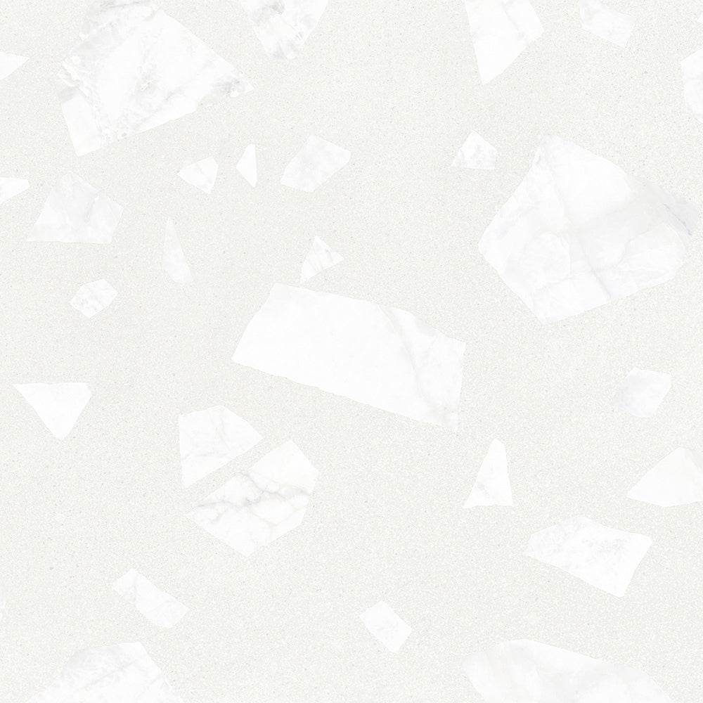 Terrazzo 2.0 24"x24" Rock White Porcelain Matte Tile