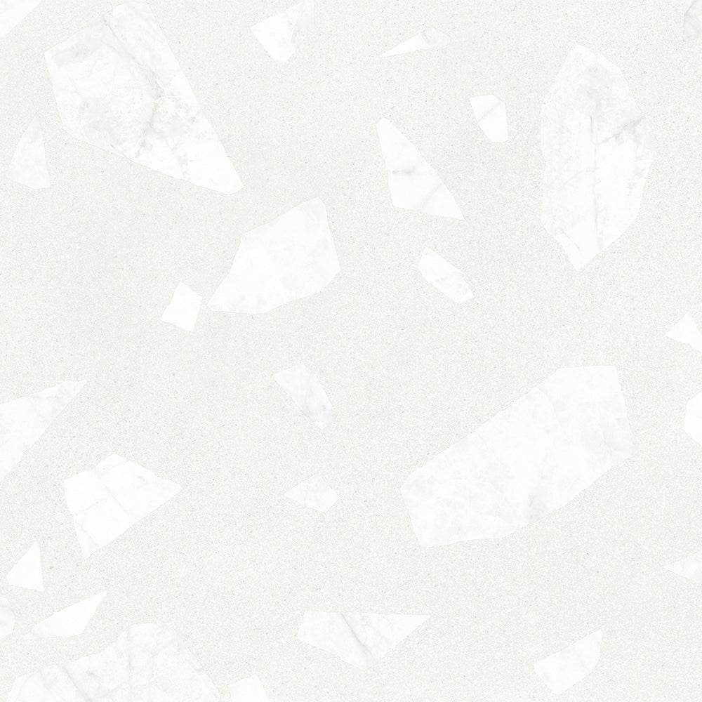 Terrazzo 2.0 24"x24" Rock White Porcelain Matte Tile