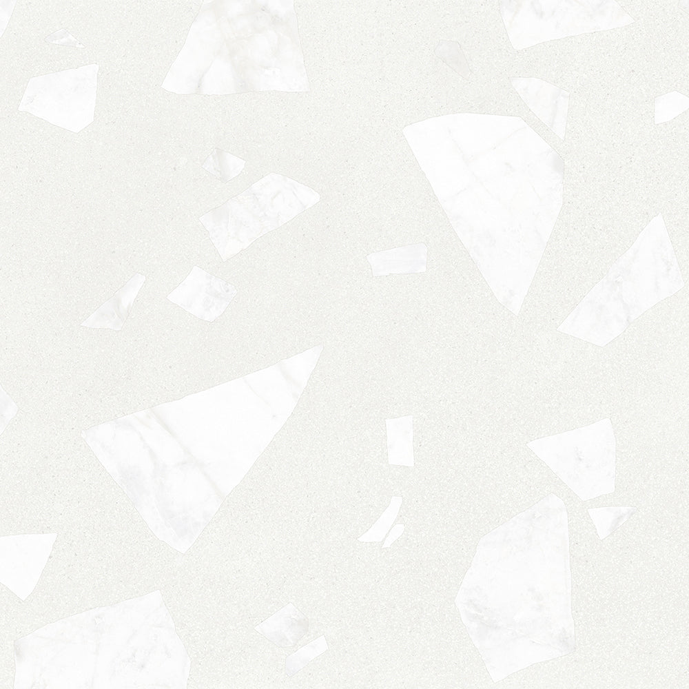Terrazzo 2.0 24"x24" Rock White Porcelain Matte Tile