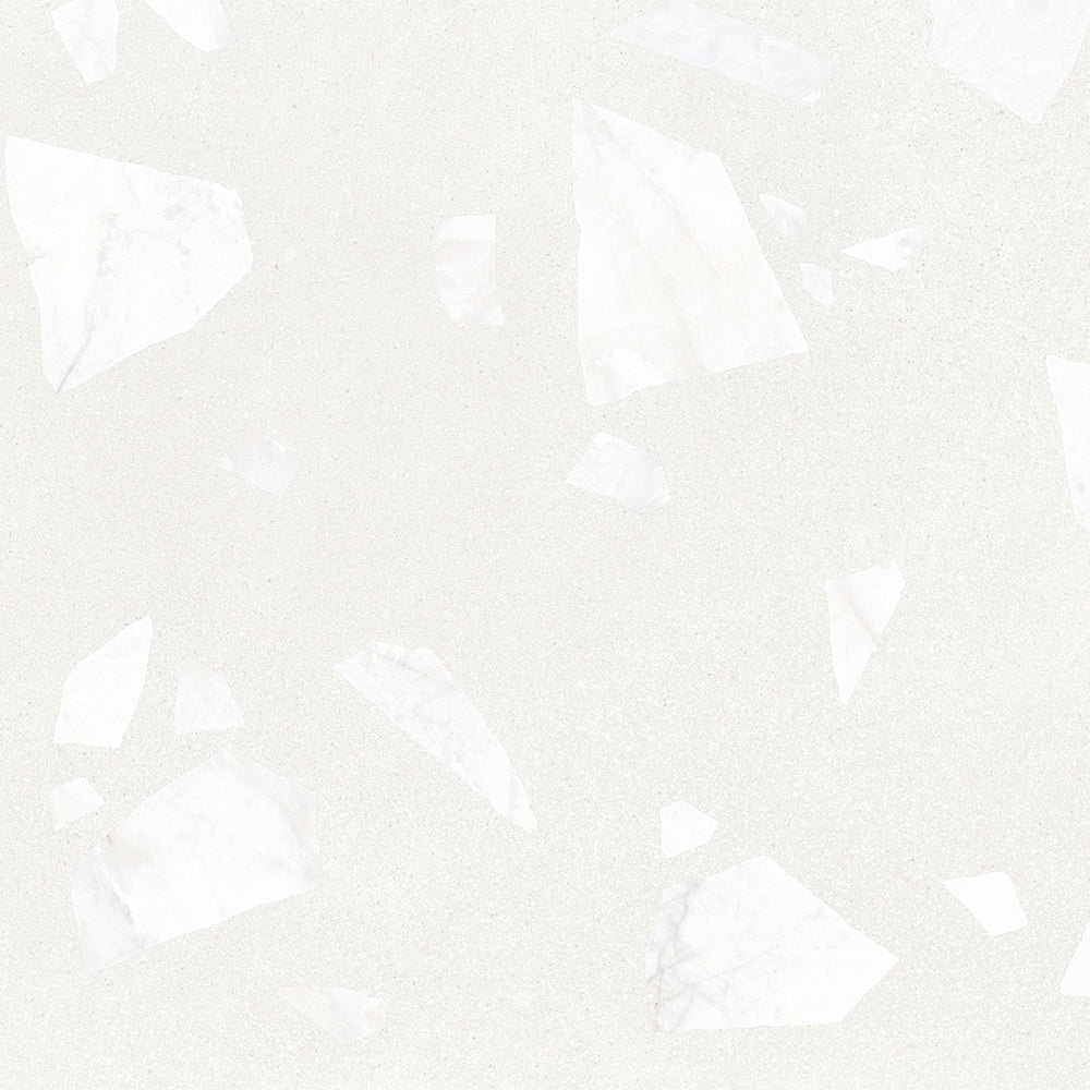 Terrazzo 2.0 24"x24" Rock White Porcelain Matte Tile