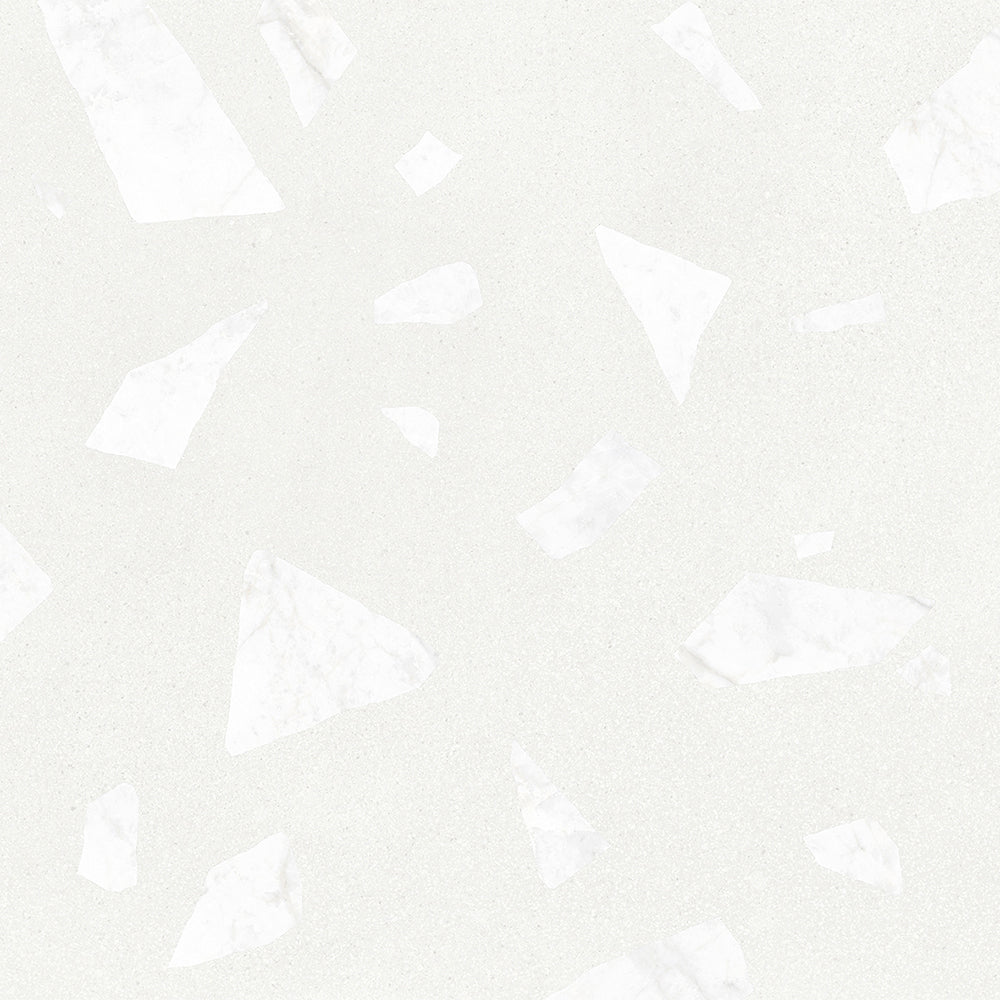 Terrazzo 2.0 24"x24" Rock White Porcelain Matte Tile